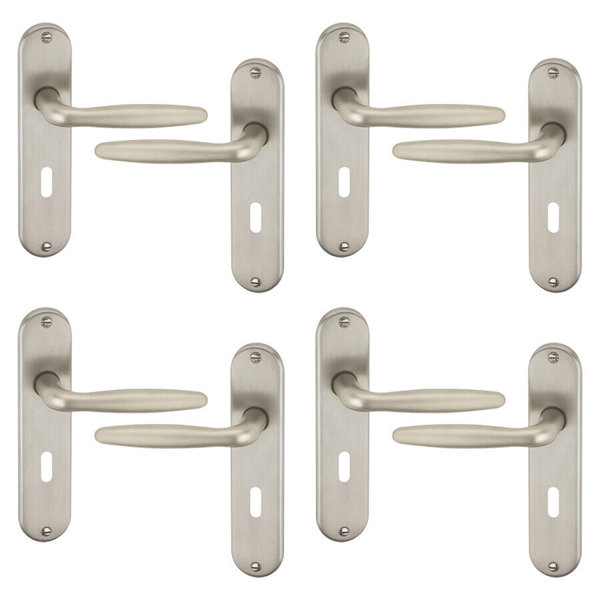 Urfic 4x Urfic Rouen Metal Lever Latch Door Handles Set Rose Internal